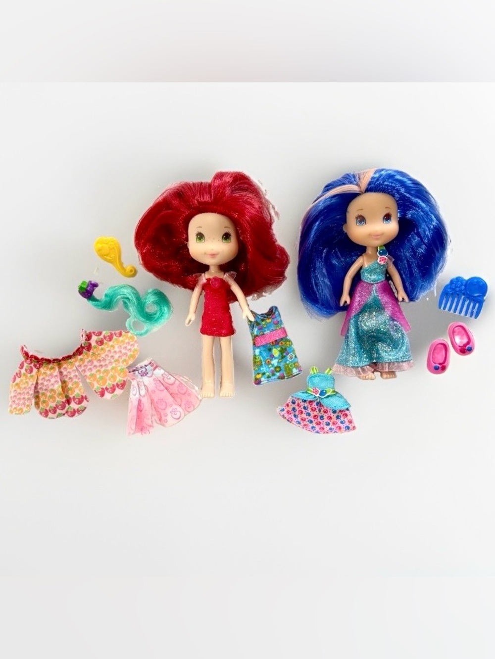 2 Strawberry Shortcake 6” Dolls Scented Blueberry Muffin Color Change Berry Best